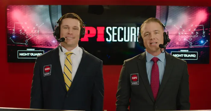 Luke Kuechly on a CPI Security set